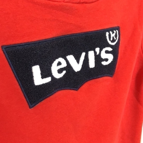 LEVI’S | Youth Red Levi’s Blue Logo Hoodie, Size Large - Picture 2 of 6